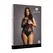 Leg Avenue Plus Size Kontrastni Mrežasti Teddy XXL-5XL Crni Mrežasti Dizajn