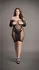 Pink Lipstick Plus Size Kontrastna Mrežasta Dugi Rukav Mini Haljina XXL-5XL