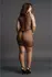 Leg Avenue Plus Size Visoki Vrat Mrežasta Mini Haljina sa V Akcentom, Crna