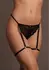 Marie Lace Thong with Adjustable Garter Straps & Gold Accents One Size