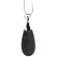XR Brands Vibrating Teardrop Necklace Black Silicone - Fashionable Discreet Wearable