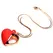 XR Brands Vibrating Silicone Heart Necklace Red - Discreet Wearable, 10 Modes