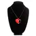 XR Brands Vibrating Silicone Heart Necklace Red - Discreet Wearable, 10 Modes