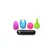 XR Brands Rechargeable Bullet Set 4-in-1, Waterproof, Glow-in-the-Dark