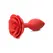 Booty Bloom Silicone Rose-Shaped Intimate Plug Red - Velvet Finish