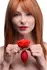 Booty Bloom Silicone Rose-Shaped Intimate Plug Red - Velvet Finish