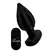 XR Brands Assterisk Ribbed Vibrating Plug Silicone Remote Black