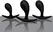 XR Brands Dark Droplets 3-delo Zakrivljeni Analni Trener Set Crni Silikon