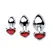 XR Brands Red Jewel Metal Plug Set 3 Sizes - Aluminum, Red Heart Base