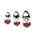 XR Brands Red Jewel Metal Plug Set 3 Sizes - Aluminum, Red Heart Base