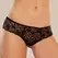 Coquette Sweetheart Lace Boyshort Panty Open Gusset One Size Crna