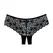 Coquette Sweetheart Lace Boyshort Panty Open Gusset One Size Crna