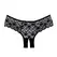 Coquette Sweetheart Lace Boyshort Panty Open Gusset One Size Crna