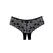 Coquette Sweetheart Lace Boyshort Panty Open Gusset One Size Crna