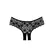 Coquette Sweetheart Lace Boyshort Panty Open Gusset One Size Crna
