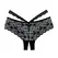 Heartbreaker Lace Boyshort Panties Open Gusset One Size Crna