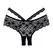 Heartbreaker Lace Boyshort Panties Open Gusset One Size Crna