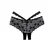 Heartbreaker Lace Boyshort Panties Open Gusset One Size Crna