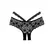 Heartbreaker Lace Boyshort Panties Open Gusset One Size Crna