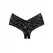 Candy Apple Lace Hipster Panties Open Design One Size Crna