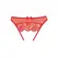 Expose Sheer Mesh Panty sa Eyelash Lace, One Size, Crvena