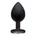 Booty Bling Spade Large Silicone Plug with Pastel Gem - Black
