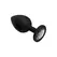 Booty Bling Spade Large Silicone Plug with Pastel Gem - Black