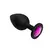 Booty Bling Large Spade Silicone Plug Black with Pastel Gem