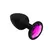 Booty Bling Spade Plug Small Black - Pastel Gem, Silicone, Safe Base