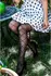 Kix'ies Anna Diamond Pattern Thigh-Highs D Size Black