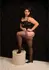 Kix'ies Ally Thigh-High Stockings Black D - Polka Dot Retro Style