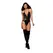 Allure Fetish Teddy Black - Faux Leather & Fishnet, Adjustable, One Size