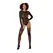 Leg Avenue Zebra ribani bodystocking crni jedna veličina sa rukavicama