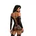 Dreamgirl Diamond Mesh Garter Dress - Black, One Size, Versatile Design