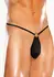 Male Power Nylon Spandex G-String Black with Front O-Ring, One Size
