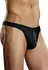Male Power Zipper Thong L/XL Black - Comfort Fit Nylon Spandex Underwear