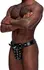 Male Power Taurus Imitation Leather Cage Thong Black One Size