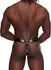 Male Power Taurus Imitation Leather Cage Thong Black One Size