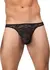 Male Power Stretch Lace Comfort-Fit Bong Thong S/M Black