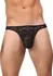 Male Power Stretch Lace Comfort Thong L/XL Black
