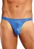Male Power Satin Spandex Comfort Thong S/M Royal Blue