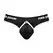 Male Power Helmet Thong S/M Black - Padded Pouch & Satin Waistband