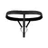 Male Power Strappy String Thong M Black - Detachable Ring Design