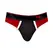 Male Power Panel Thong S/M Crna/Crvena Retro Sport Dizajn