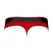 Male Power Panel Thong S/M Crna/Crvena Retro Sport Dizajn