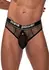 Male Power Cock Pit Net Thong with Detachable Pouch L/XL Black