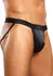 Male Power Satin Spandex Jockstrap L/XL Black Comfort Waistband