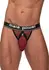 Male Power Cock Pit Net Jock L/XL Burgundy - Detachable Pouch System