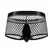 Male Power Cock Pit Net Mini Short XL Black - Snap-Off Pouch & C-Ring