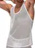 Male Power Stretch Net Tank Top L/XL White - Racerback Mesh Design